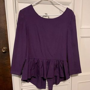 Purple dress shirt with elongated back
